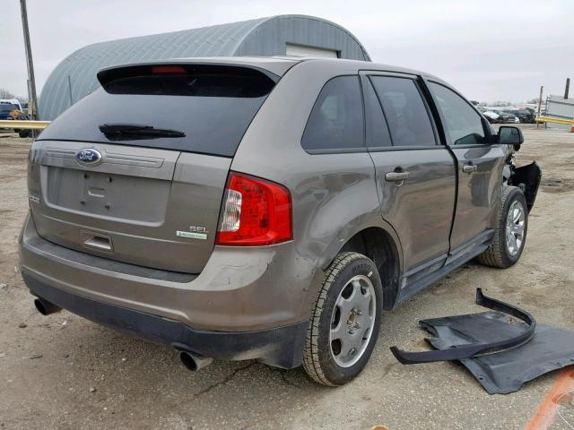 2FMDK3J94DBA64746 - 2013 FORD EDGE SEL BROWN photo 4