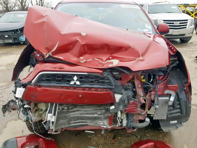 4A4AP4AU6DE002569 - 2013 MITSUBISHI OUTLANDER BURGUNDY photo 7