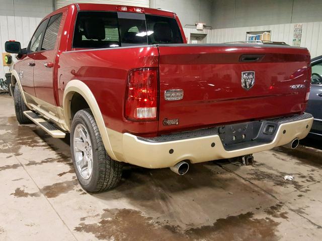 1C6RD7PT9CS320258 - 2012 DODGE RAM 1500 L MAROON photo 3