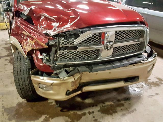 1C6RD7PT9CS320258 - 2012 DODGE RAM 1500 L MAROON photo 9