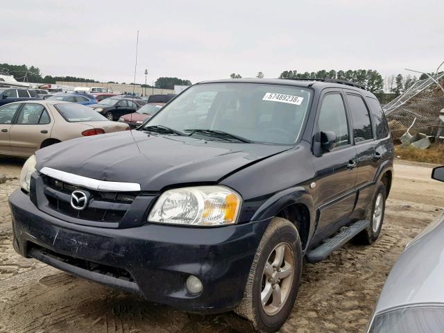 4F2CZ04136KM05496 - 2006 MAZDA TRIBUTE S BLACK photo 2