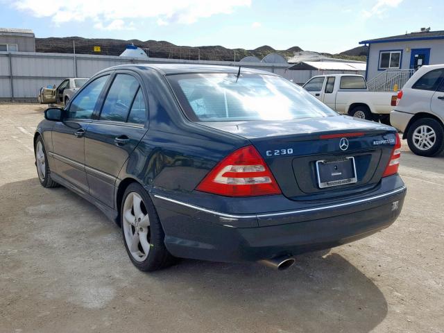 WDBRF40J35F699505 - 2005 MERCEDES-BENZ C 230K SPO GREEN photo 3