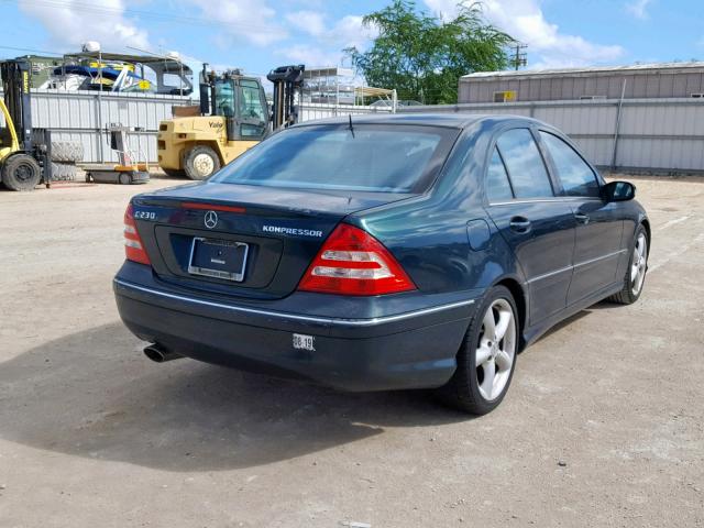 WDBRF40J35F699505 - 2005 MERCEDES-BENZ C 230K SPO GREEN photo 4