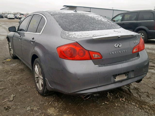 JN1CV6AR0DM756766 - 2013 INFINITI G37 GRAY photo 3