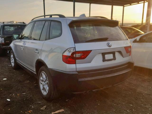 WBXPA73424WB25643 - 2004 BMW X3 2.5I SILVER photo 3