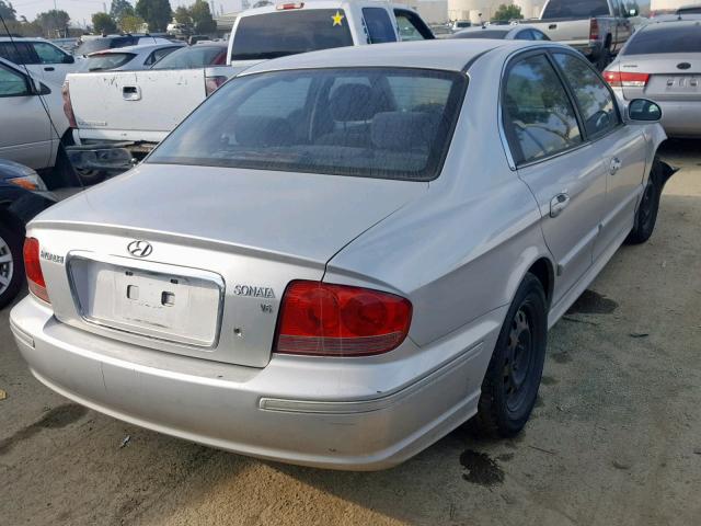 KMHWF25H84A015568 - 2004 HYUNDAI SONATA GL SILVER photo 4