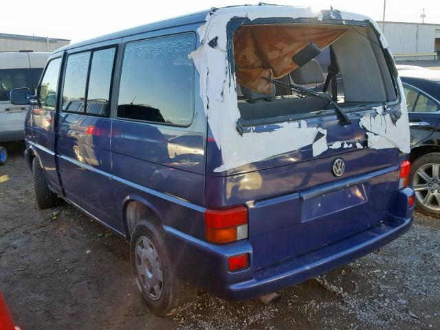 WV2KH2706XH010063 - 1999 VOLKSWAGEN EUROVAN GL BLUE photo 3