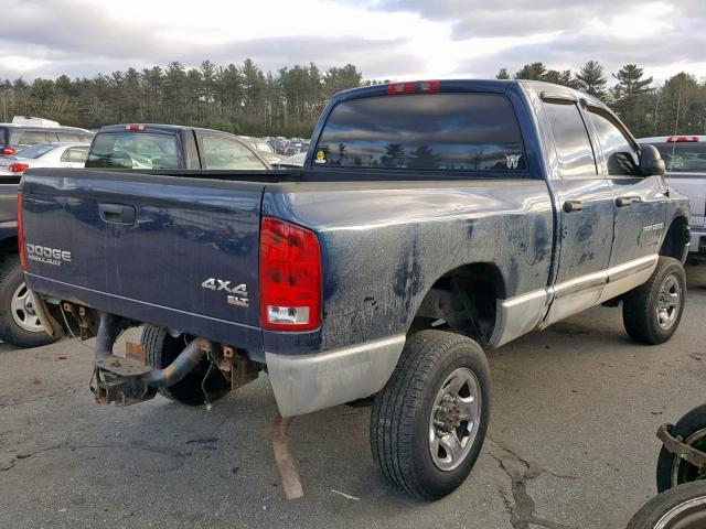 1D7KU28DX4J152731 - 2004 DODGE RAM 2500 S BLUE photo 4