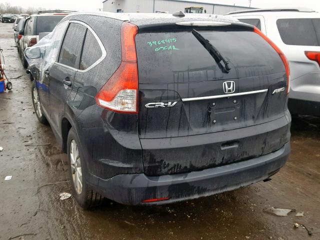 5J6RM4H77EL045327 - 2014 HONDA CR-V EXL BLACK photo 3