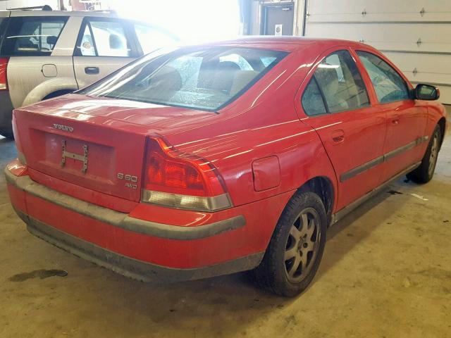 YV1RH58D622124456 - 2002 VOLVO S60 2.5T RED photo 4