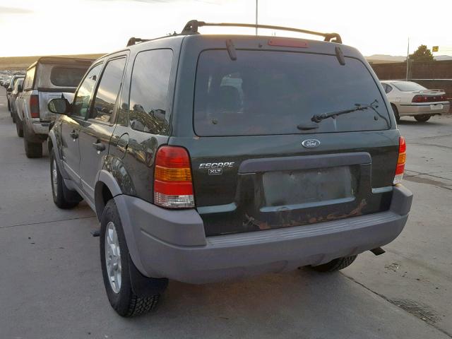 1FMCU03182KA45809 - 2002 FORD ESCAPE XLT GREEN photo 3