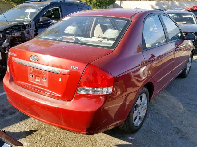 KNAFE121385527016 - 2008 KIA SPECTRA EX RED photo 4