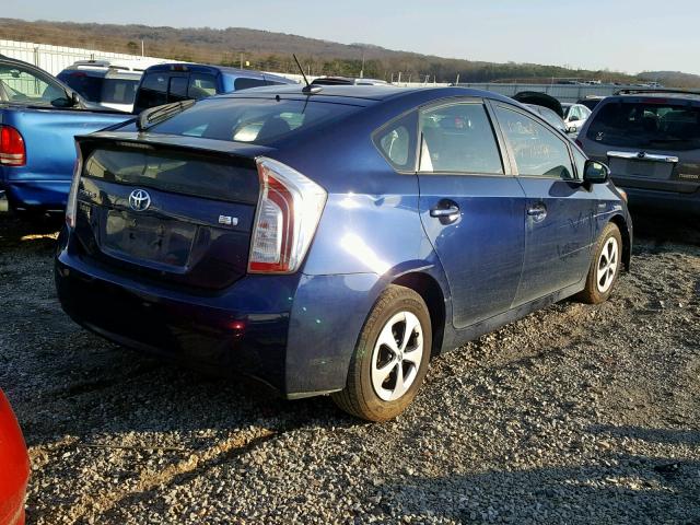 JTDKN3DU1F1924636 - 2015 TOYOTA PRIUS BLUE photo 4