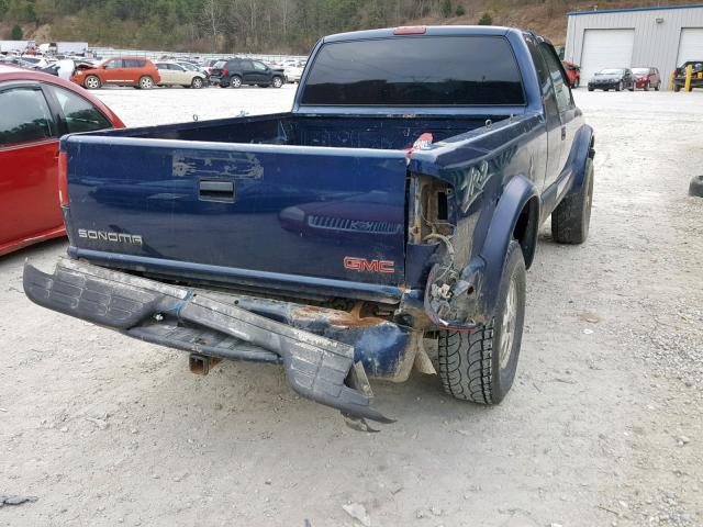 1GTCT19W228114331 - 2002 GMC SONOMA BLUE photo 4