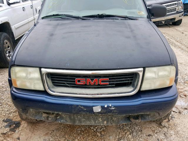 1GTCT19W228114331 - 2002 GMC SONOMA BLUE photo 7