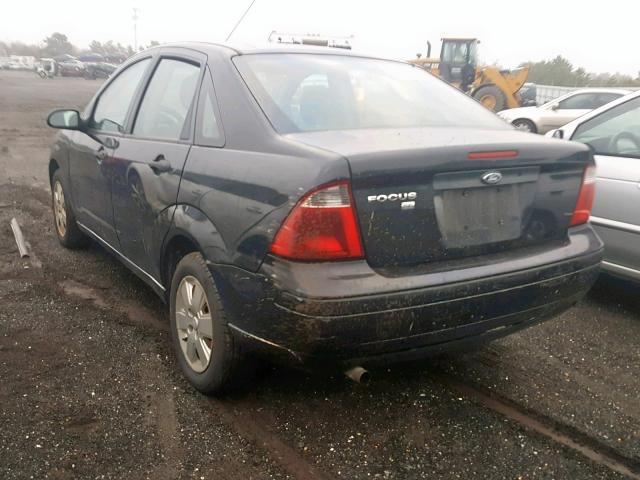 1FAHP34N27W119106 - 2007 FORD FOCUS ZX4 BLACK photo 3