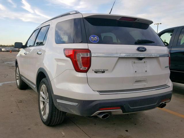 1FM5K7FH9JGB30353 - 2018 FORD EXPLORER L WHITE photo 3