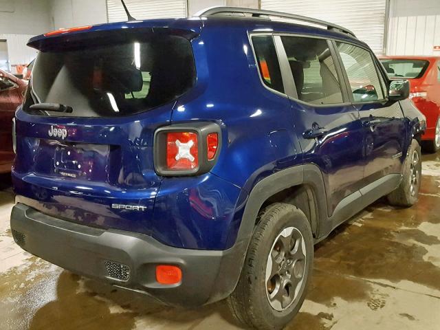 ZACCJAAB5HPE53259 - 2017 JEEP RENEGADE S BLUE photo 4