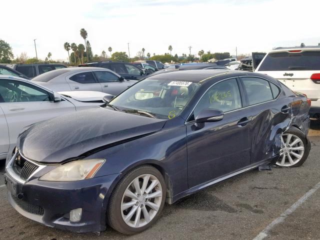 JTHBK262095098047 - 2009 LEXUS IS 250 BLUE photo 2