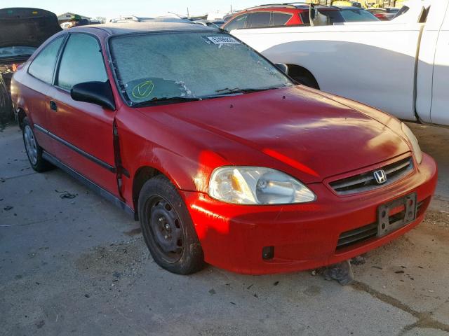 1HGEJ6228YL014647 - 2000 HONDA CIVIC DX RED photo 1