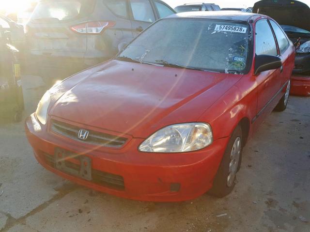 1HGEJ6228YL014647 - 2000 HONDA CIVIC DX RED photo 2