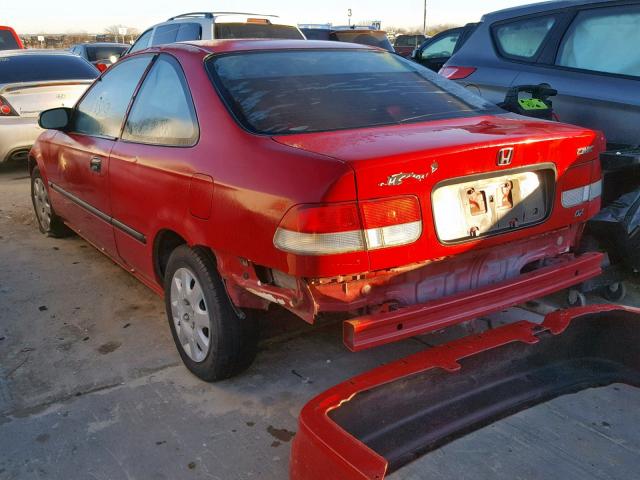 1HGEJ6228YL014647 - 2000 HONDA CIVIC DX RED photo 3