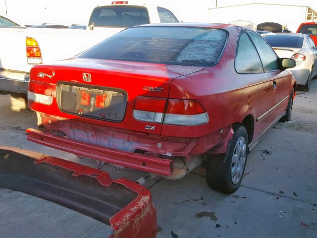 1HGEJ6228YL014647 - 2000 HONDA CIVIC DX RED photo 4