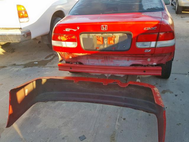 1HGEJ6228YL014647 - 2000 HONDA CIVIC DX RED photo 9