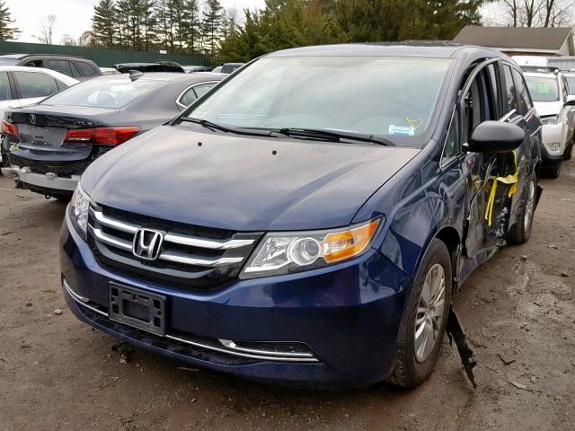 5FNRL5H29EB060207 - 2014 HONDA ODYSSEY LX BLUE photo 2