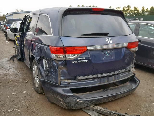 5FNRL5H29EB060207 - 2014 HONDA ODYSSEY LX BLUE photo 3