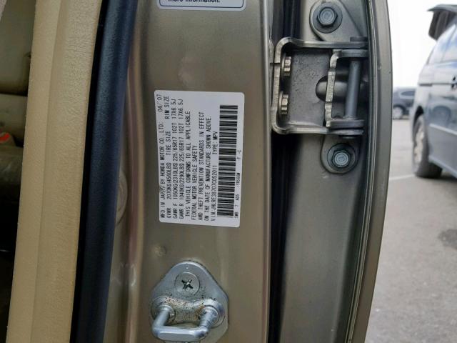 JHLRE38707C052011 - 2007 HONDA CR-V EXL GOLD photo 10