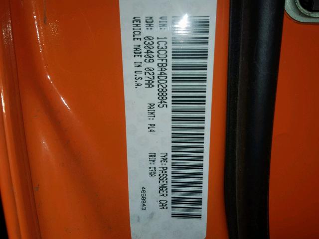 1C3CDFBA4DD288845 - 2013 DODGE DART SXT ORANGE photo 10