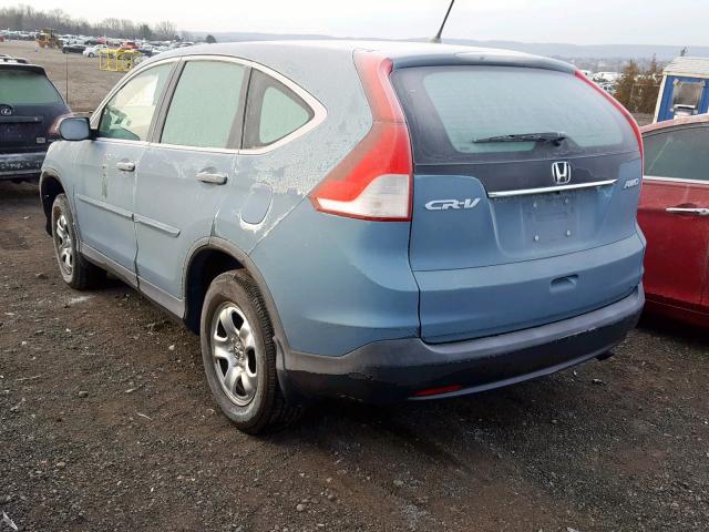 2HKRM4H30EH673902 - 2014 HONDA CR-V LX BLUE photo 3