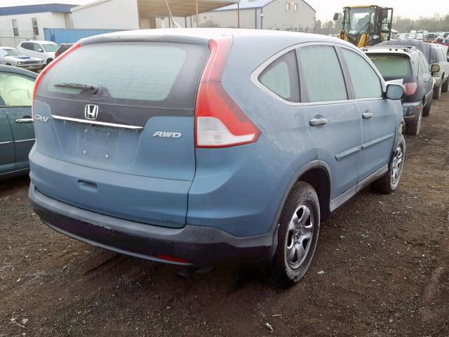 2HKRM4H30EH673902 - 2014 HONDA CR-V LX BLUE photo 4