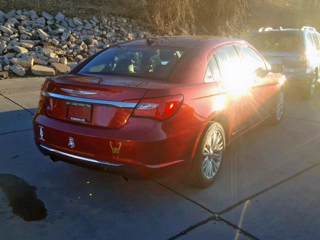 1C3CCBCG4CN106374 - 2012 CHRYSLER 200 LIMITE RED photo 4