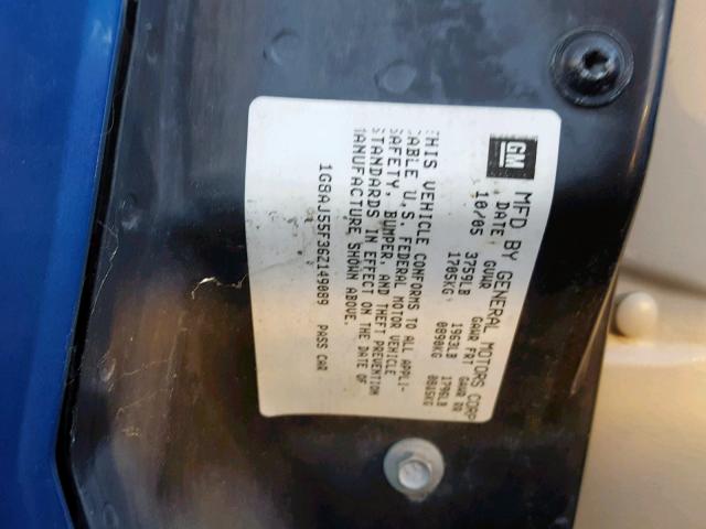 1G8AJ55F36Z149089 - 2006 SATURN ION LEVEL BLUE photo 10