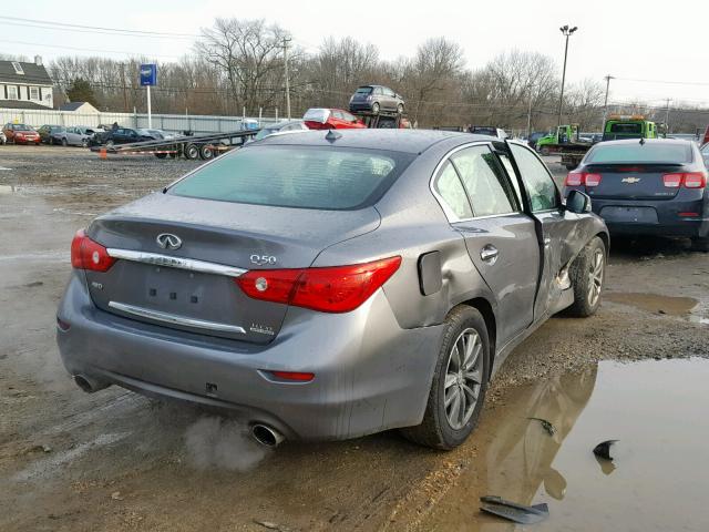 JN1BV7AR5FM394633 - 2015 INFINITI Q50 BASE GRAY photo 4