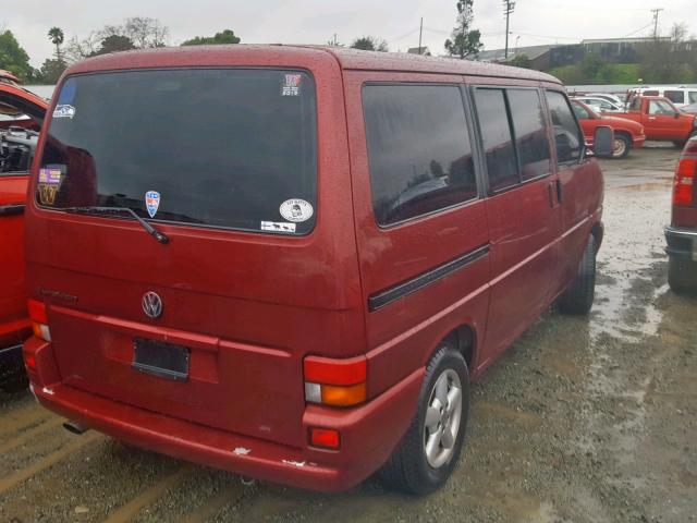 WV2KB47091H153268 - 2001 VOLKSWAGEN EUROVAN GL RED photo 4