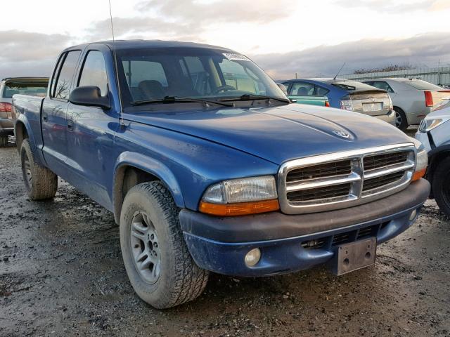 1D7HG38N34S554049 - 2004 DODGE DAKOTA QUA BLUE photo 1