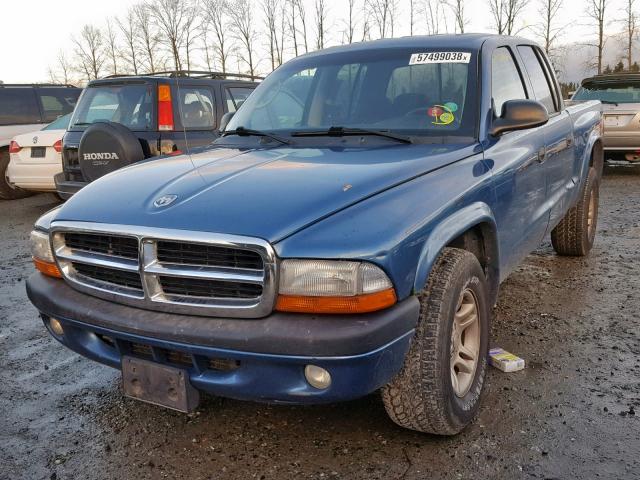 1D7HG38N34S554049 - 2004 DODGE DAKOTA QUA BLUE photo 2