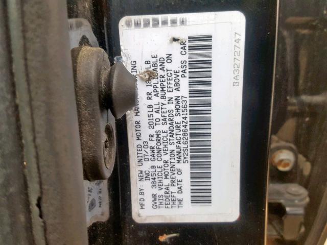 5Y2SL62864Z415637 - 2004 PONTIAC VIBE BLACK photo 10