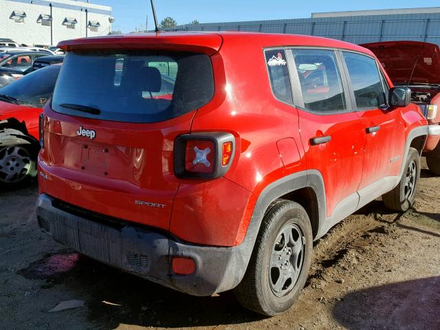 ZACCJBAB9HPF99203 - 2017 JEEP RENEGADE S 红色 照片 4