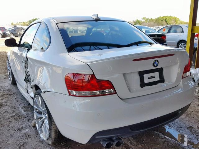 WBAUC9C53BVM10699 - 2011 BMW 135 I WHITE photo 3