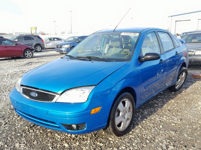 1FAFP34N47W283447 - 2007 FORD FOCUS ZX4 BLUE photo 2