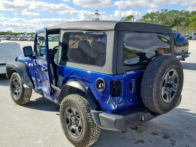 1C4GJXAN2JW283336 - 2018 JEEP WRANGLER S BLUE photo 3