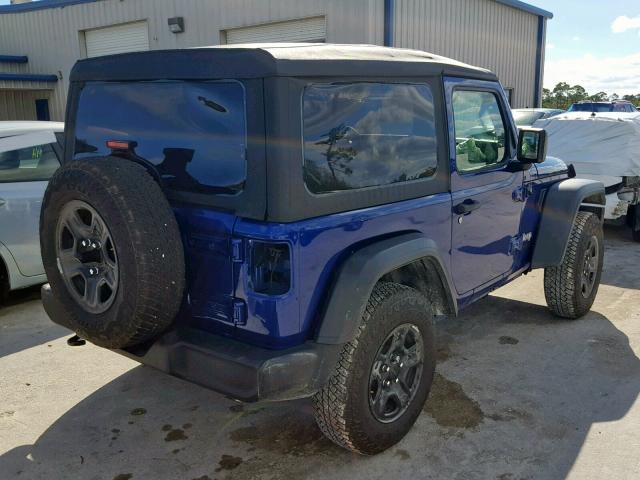 1C4GJXAN2JW283336 - 2018 JEEP WRANGLER S BLUE photo 4