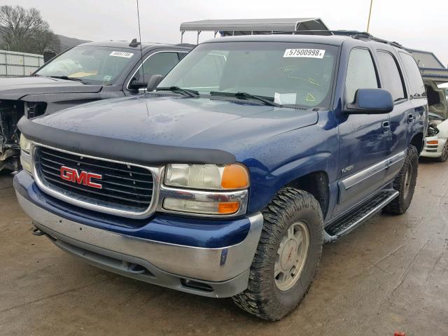 1GKEK13Z32J170726 - 2002 GMC YUKON BLUE photo 2