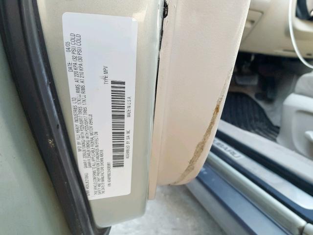 4S4BP86C554385961 - 2005 SUBARU LEGACY OUT SILVER photo 10