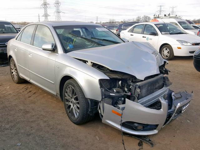 WAUDF78E48A169336 - 2008 AUDI A4 2.0T QU SILVER photo 1