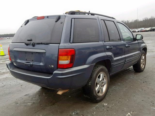 1J4GX58J14C233758 - 2004 JEEP GRAND CHER BLUE photo 4